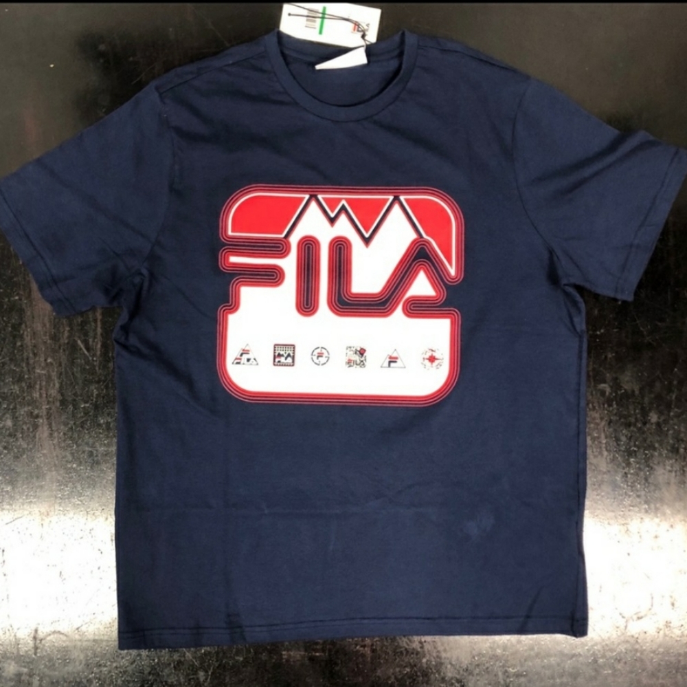 Fila Navy Blue Short Sleeve Graphic Tshirt New